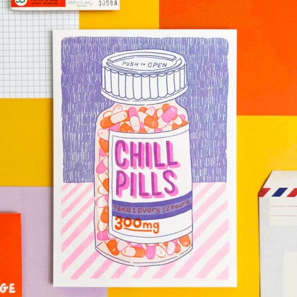Affiche risographie - Chill pills - 
Jacqueline Colley
