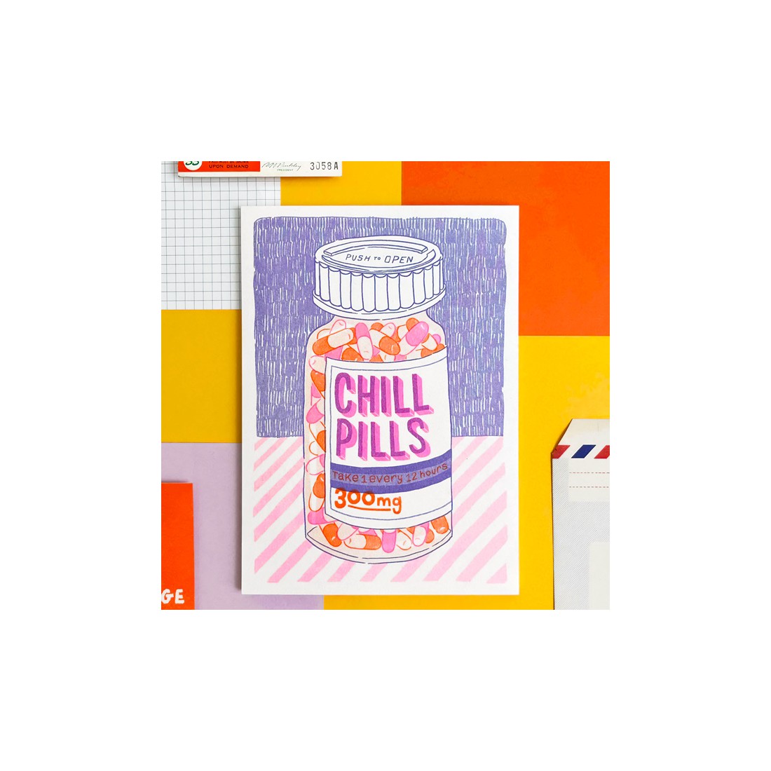 Affiche risographie - Chill pills - 
Jacqueline Colley