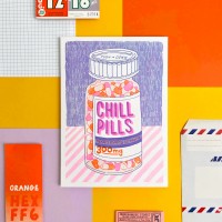 Affiche risographie - Chill pills - 
Jacqueline Colley