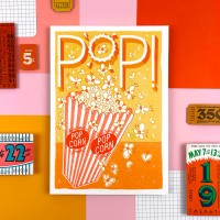 Affiche risographie - Pop corn - 
Jacqueline Colley