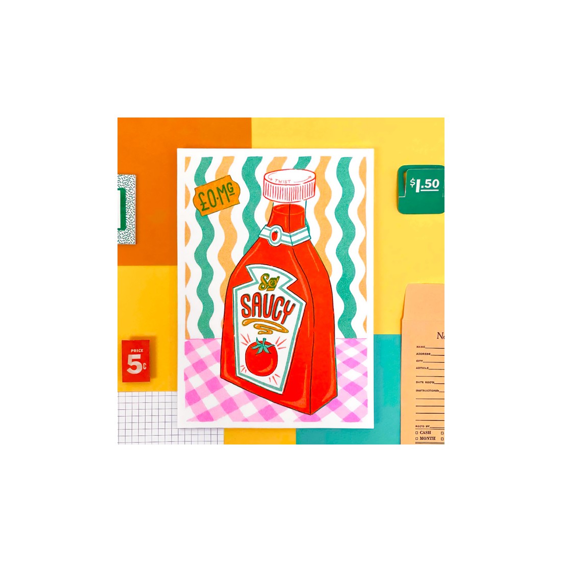 Affiche risographie - Saucy - 
Ketchup Jacqueline Colley