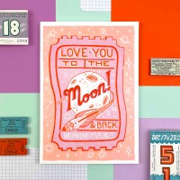 Affiche risographie - To the moon and back - Jacqueline Colley