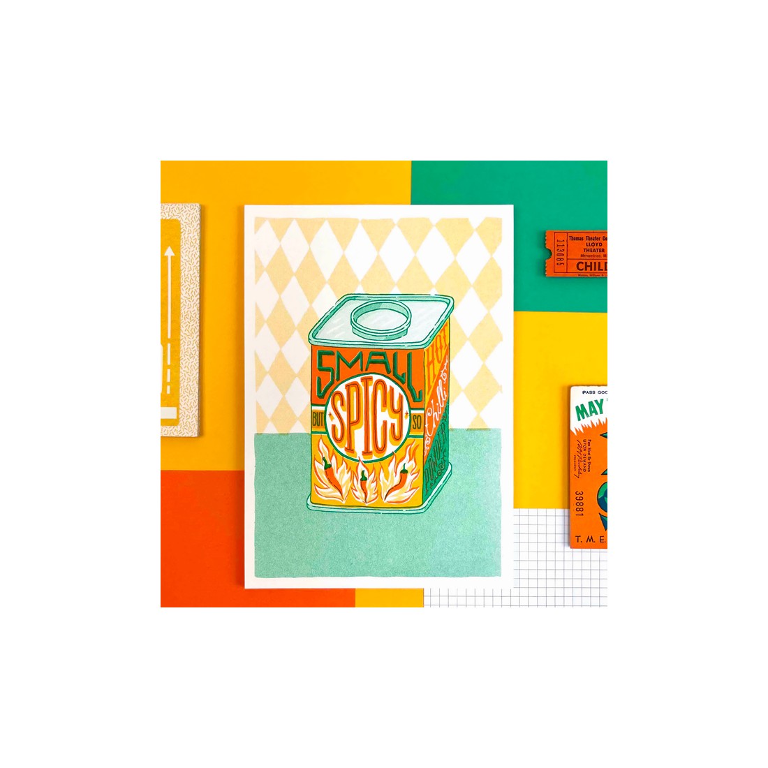 Affiche risographie - Small but so spicy - Jacqueline Colley