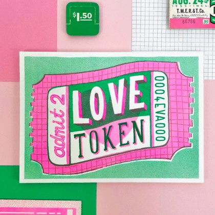 Affiche risographie - Love token - Jacqueline Colley