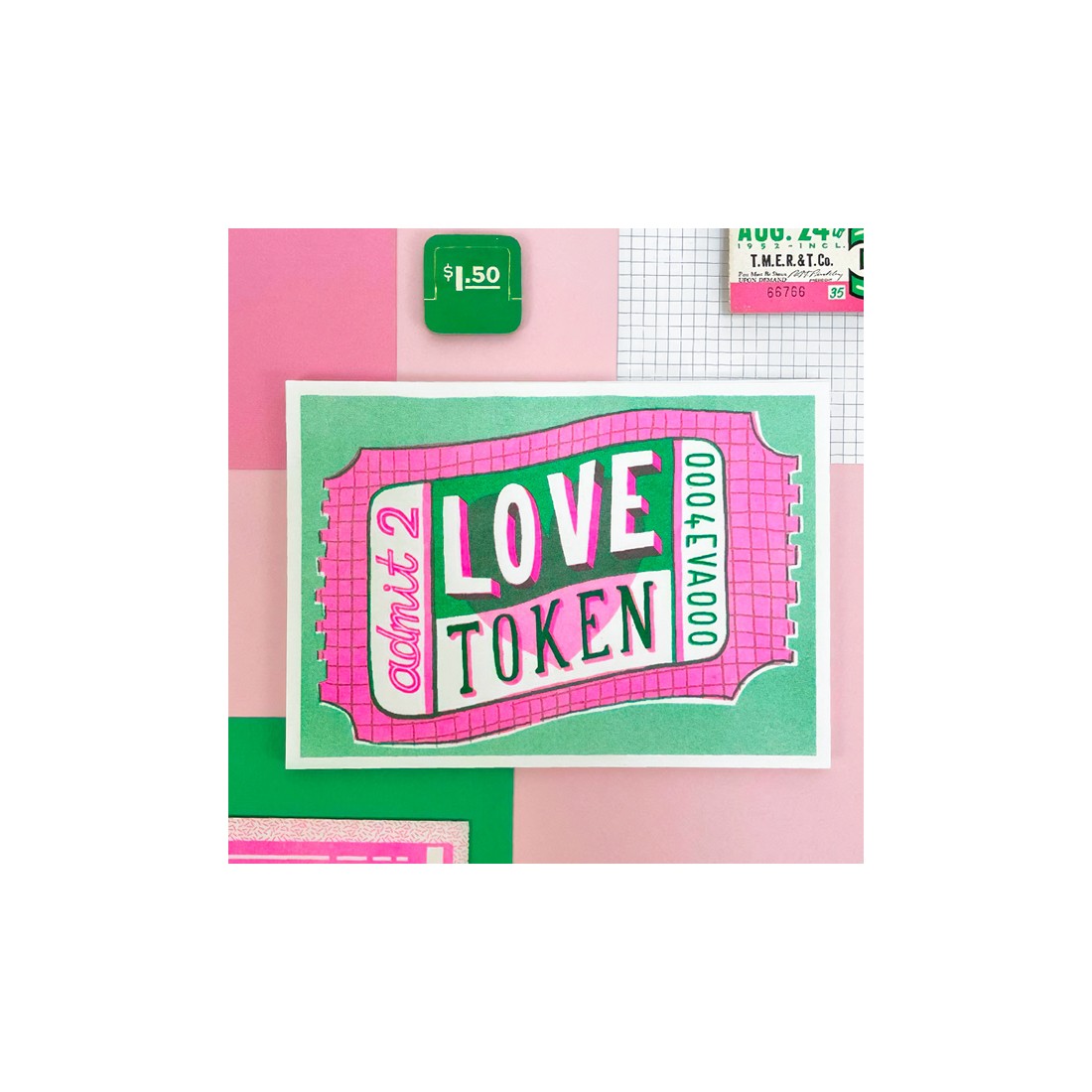 Affiche risographie - Love token - Jacqueline Colley