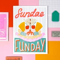 Affiche risographie - Sundae funday - Jacqueline Colley