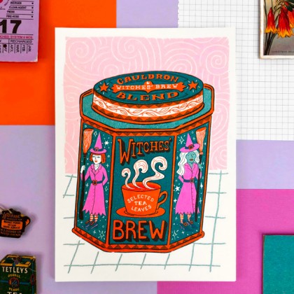 Affiche risographie - Witches brew - Jacqueline Colley