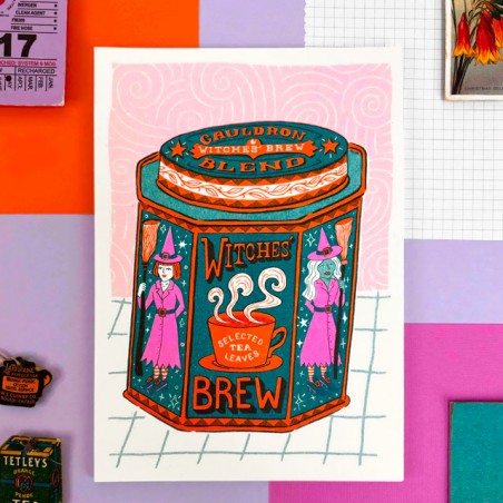 Affiche risographie - Witches brew - Jacqueline Colley
