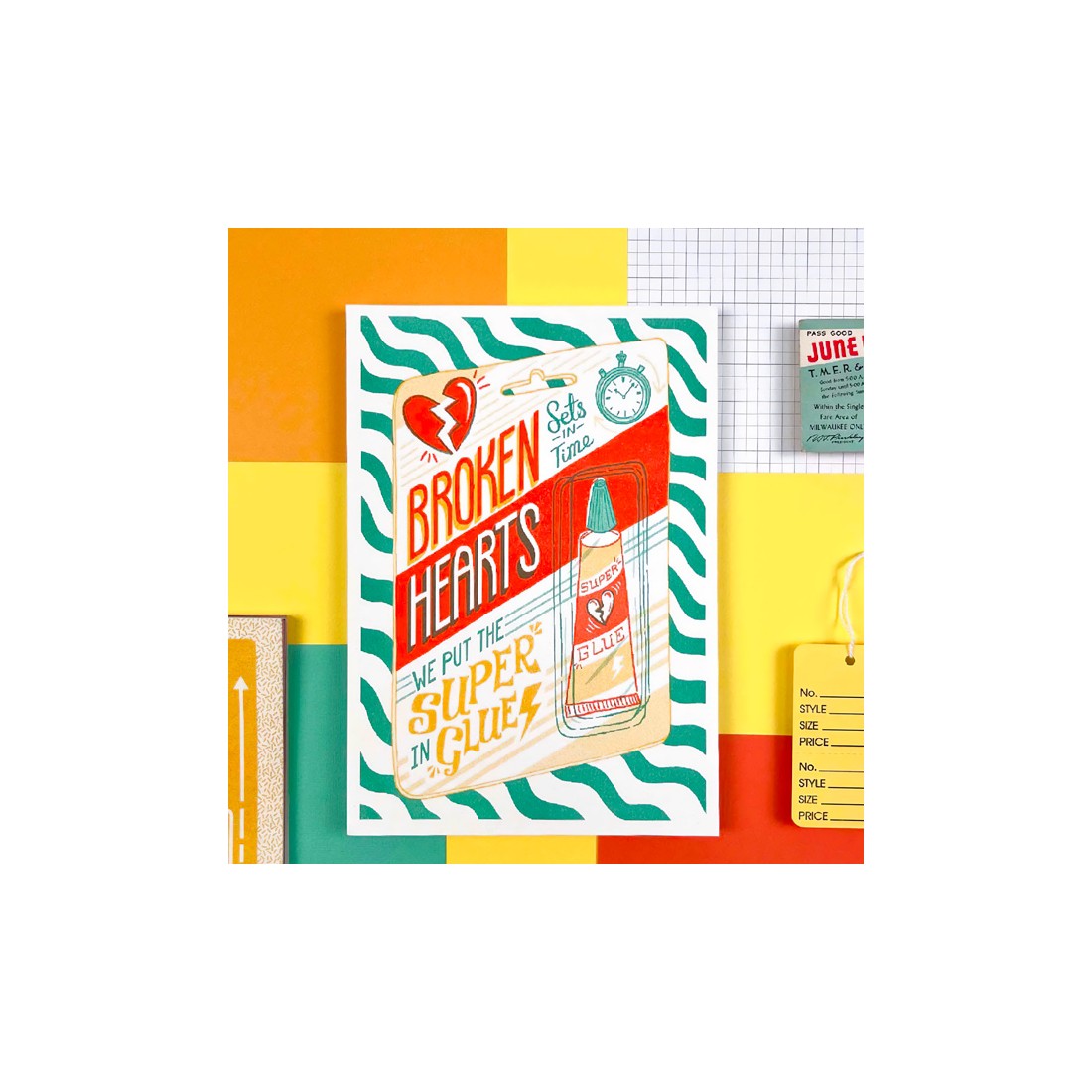 Affiche risographie - Broken hearts - Jacqueline Colley