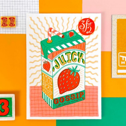 Affiche risographie - Juicy gossip - Jacqueline Colley