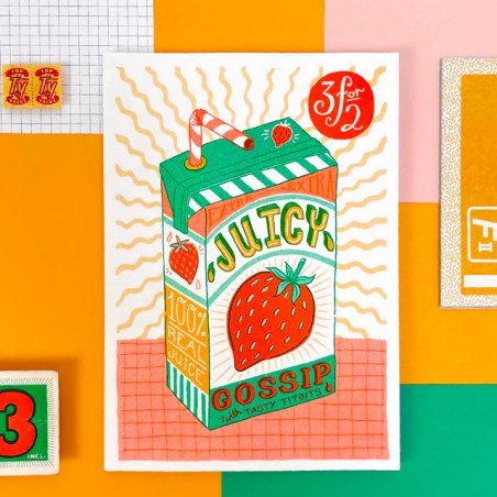 Affiche risographie - Juicy gossip - Jacqueline Colley