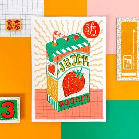 Affiche risographie - Juicy gossip