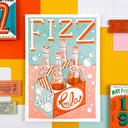 Affiche risographie - Fizz cola - Jacqueline Colley
