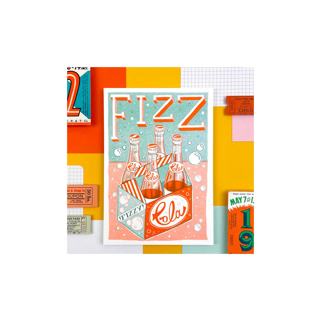 Affiche risographie - Fizz cola - Jacqueline Colley