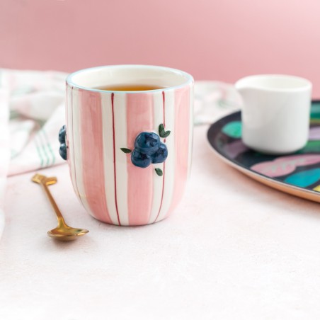 Tasse en grès naturel - Blueberry