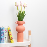 Bouquet de 5 tulipes réalistes - Longues tiges - Rose pâle