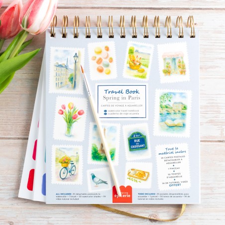 Carnet aquarelle Travel book - Spring in Paris
