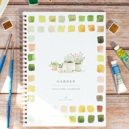 Carnet de peinture à l'aquarelle - Garden - Emily Lex Studio