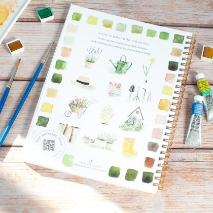 Carnet de peinture à l'aquarelle - Garden