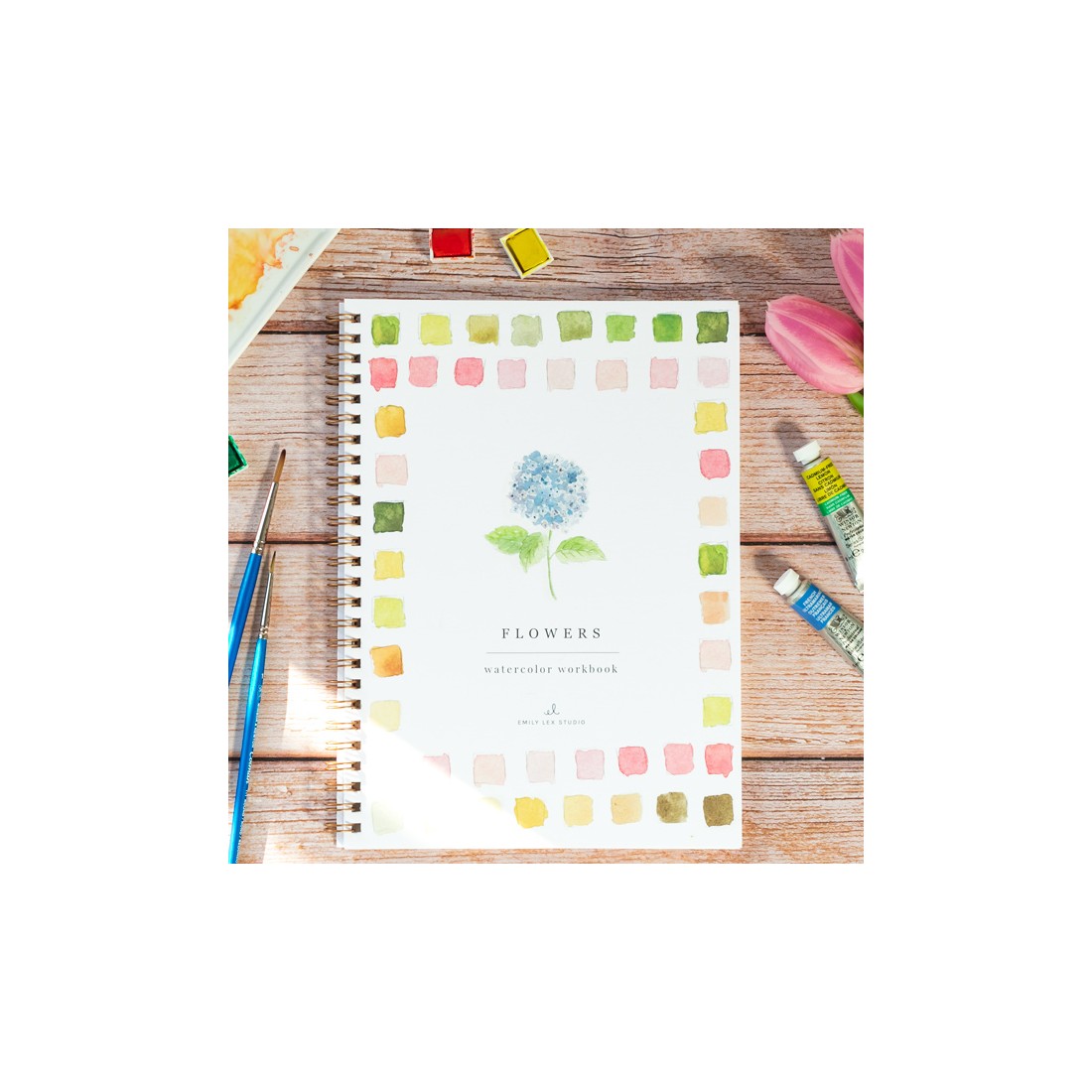 Carnet de peinture à l'aquarelle - Flowers - Emily Lex Studio