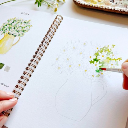 Carnet de peinture à l'aquarelle - Flowers