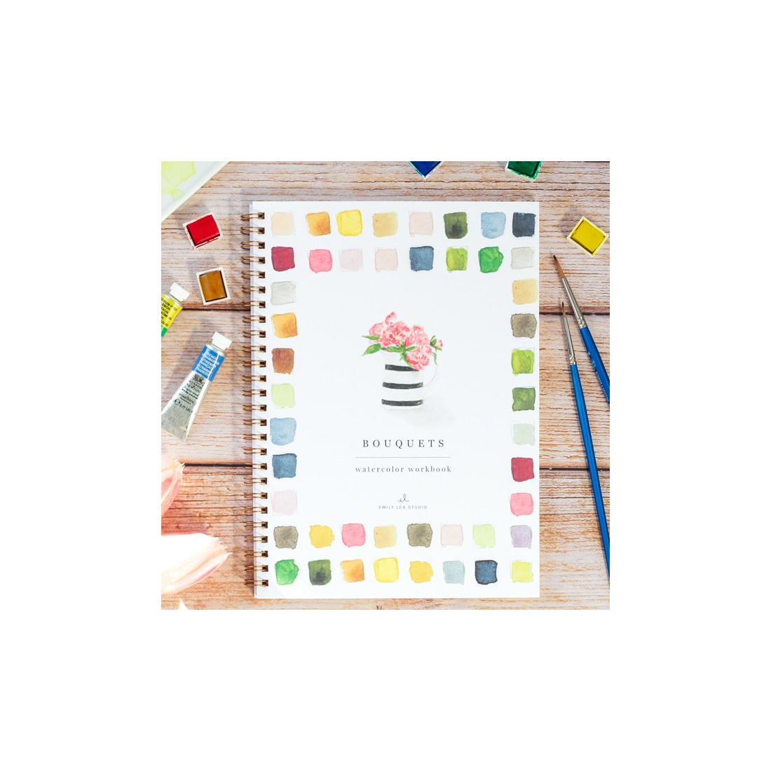 Carnet de peinture à l'aquarelle - Bouquets