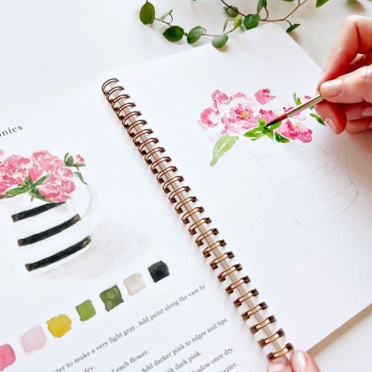 Carnet de peinture à l'aquarelle - Bouquets