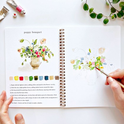 Carnet de peinture à l'aquarelle - Bouquets