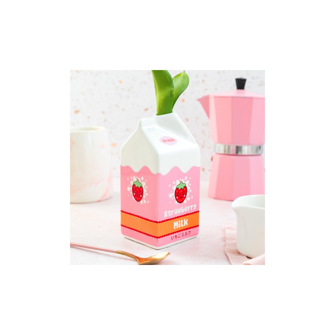 Vase - Brique de lait fraise