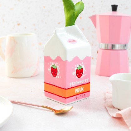 Vase - Brique de lait fraise