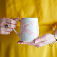 Mug en grès naturel - Winnie Bloomingville rose