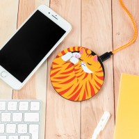 Chargeur sans fil - Chat roux endormi - Sleepy cat -