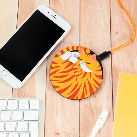 Wireless charger - Sleepy cat