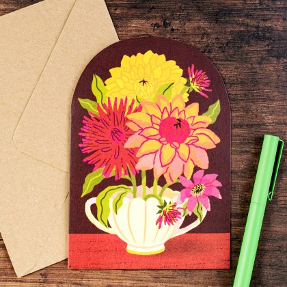 Card - Dahlias