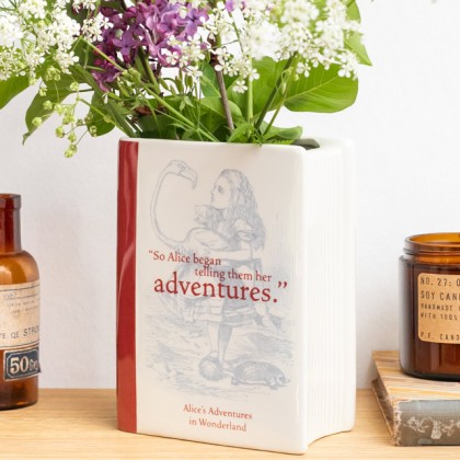 Book vase - Alice's adventures in wonderland