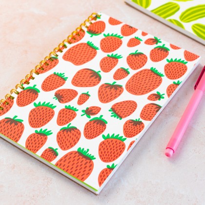 Carnet à spirale - Fraises