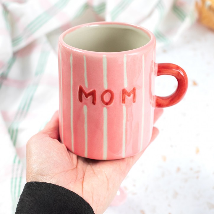 Mug en grès naturel - Love mom