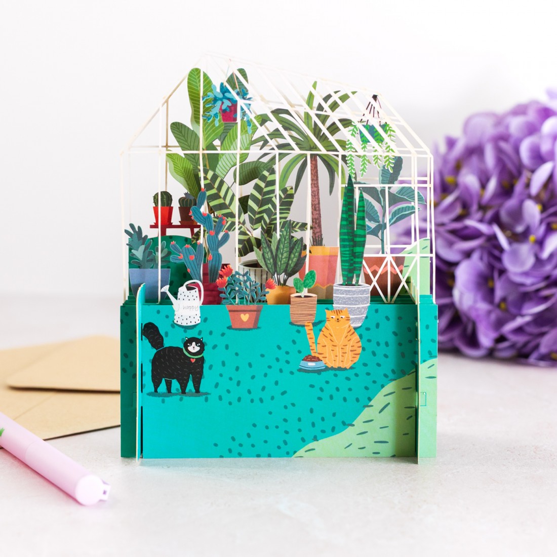 Carte pop-up 3D - Serre