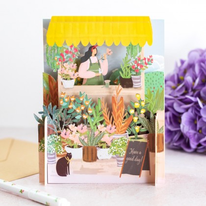 3D pop-up card - Flower shop