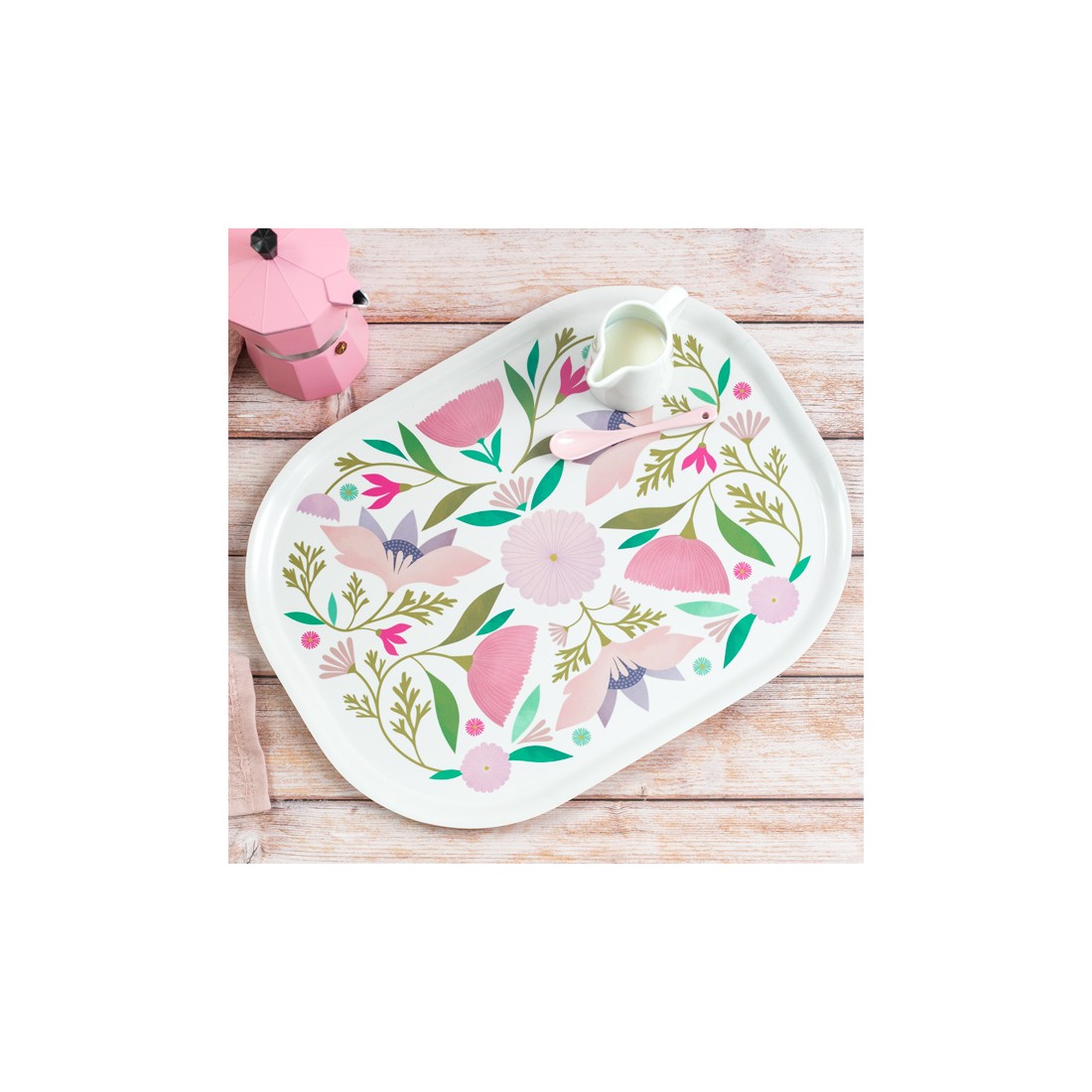 Grand plateau Mini Labo - Pink flowers