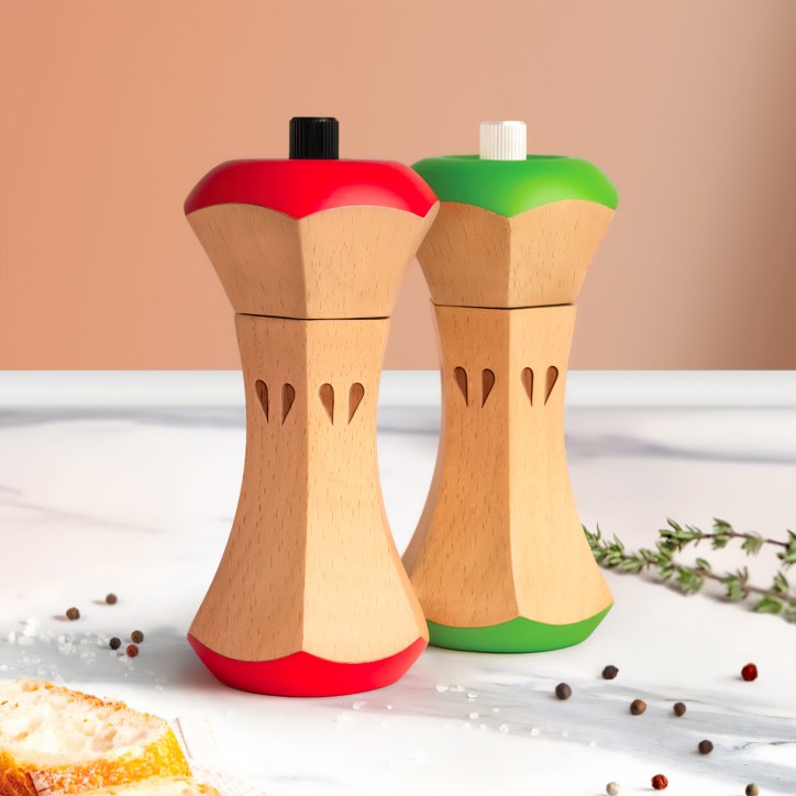Moulins à sel et poivre pommes - Twin spice - cadeau original