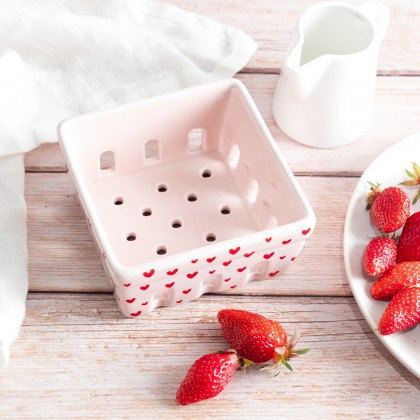 Berry basket - Pink heart