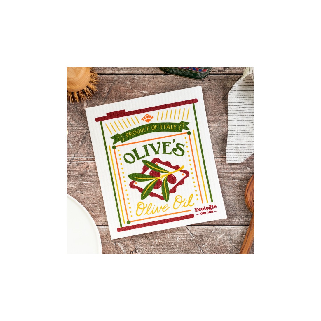 Éponge plate / lavette - Huile d'olive
