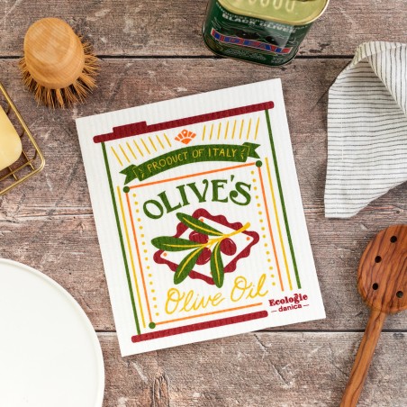 Éponge plate / lavette - Huile d'olive