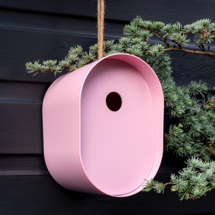 Nichoir pour oiseau - Ovale (rose)