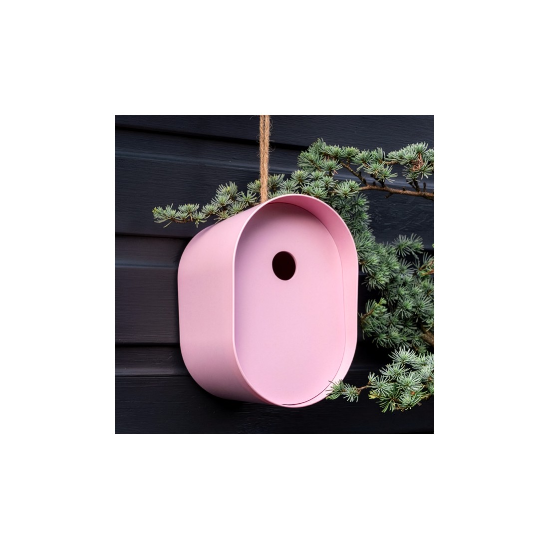 Nichoir pour oiseau - Ovale (rose)