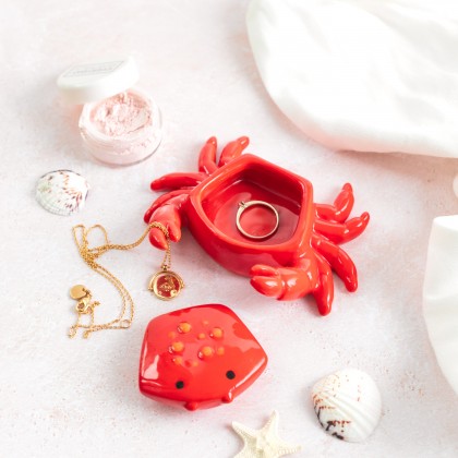 Tiny ceramic jewellery box - Crab
