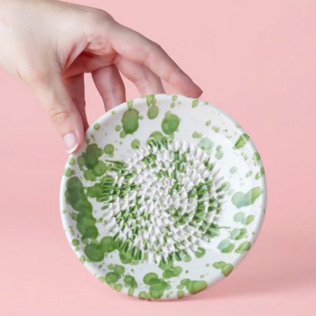 Handmade ceramic grater plate - Moss (small)
