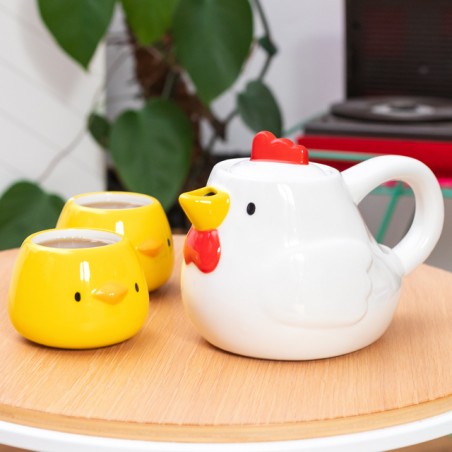 Set théière et tasses - Poule - Import japonais