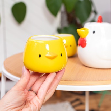Set of teapot and cups - Chicken